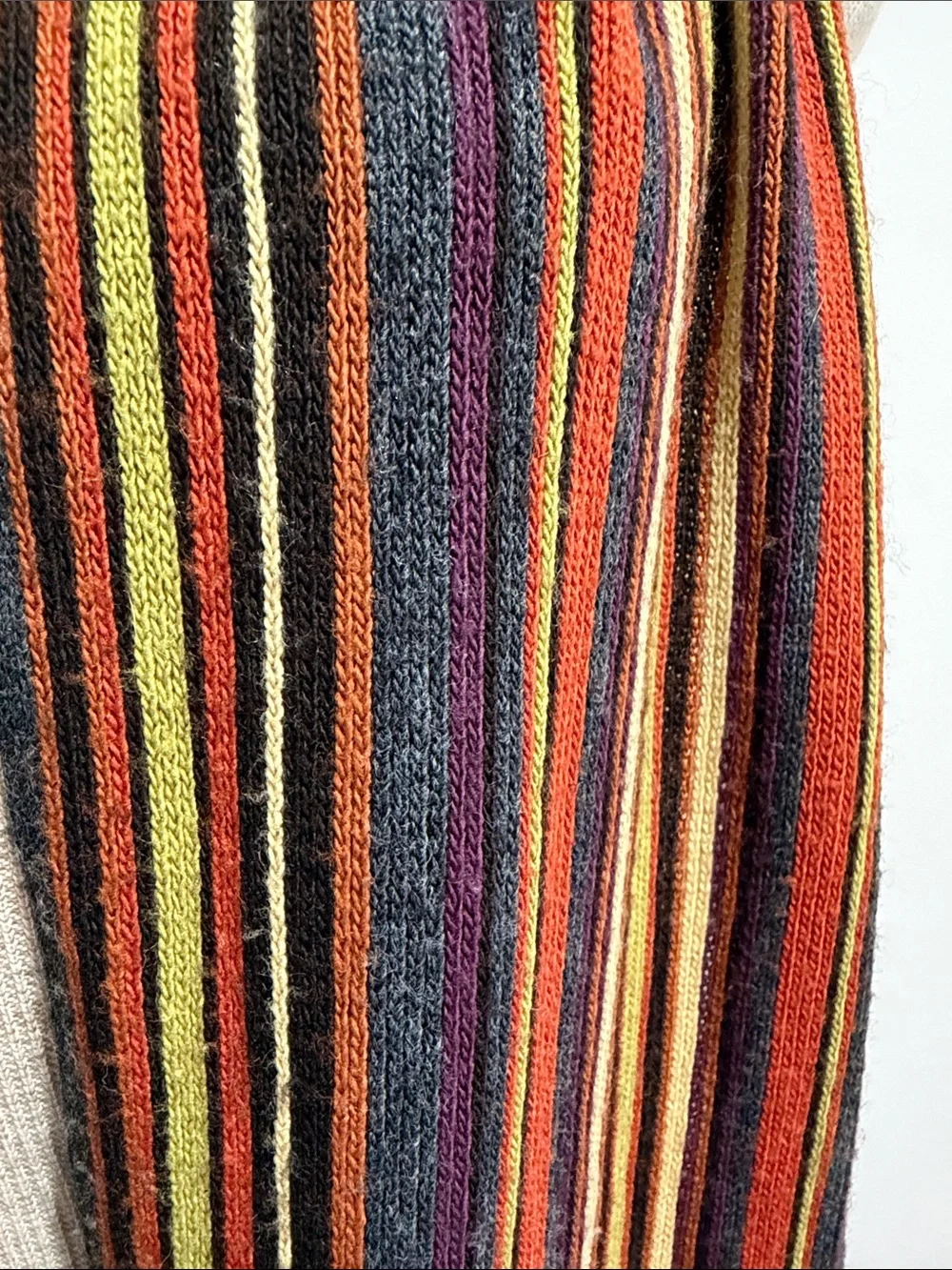Knit Multicolor Scarf with Fringe Earth Tones Fall Winter Unisex